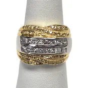 DIAMOND AND YELLOW SAPPHIRE 18K RING