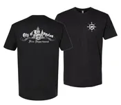 Black Los Angeles City Fire Dept Lifenet Logo T-Shirt