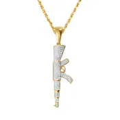 10k Gold Diamond Rifle Pendant 0.5 Ctw