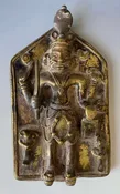 17th Century Indian Antique Bronze Votive Plaque of Virabhadra