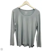 Athletic Top Long Sleeve Collar By Chicos In Blue, Size: L