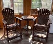 COMFO BACK COUNTER HEIGHT ROUND END TABLE SET- BROWN