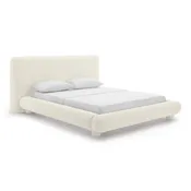 Adonis Modern Low Profile Woven Fabric Upholstered Platform Bed