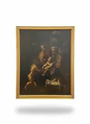 18th Century Oil on Canvas "Madonna with Child"