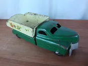 1940's BUDDY L Pressed Steel Green/Cream Sand and Gravel Dump Truck