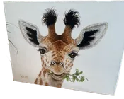 baby giraffe head original 12 by 16