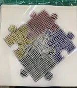 Autism Puzzle Pieces Cluster Rhinestone Transfer