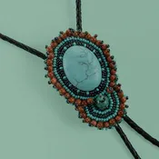 Rio Bravo - Native Beaded Bolo Tie in Earthy Blue & Brown