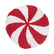 10in. Peppermint Hooked Round Mini Pillow