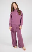 90 Degrees Tween Girls Mock Neck Pullover Set Bubble Bag Berry Conserve