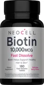 Biotin 10,000 MCG Fast Dissolve, 180 Fast Dissolve Tablets