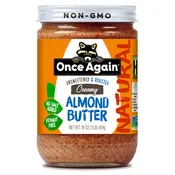 Creamy Natural Almond Butter - Roasted - 16oz Glass Jar