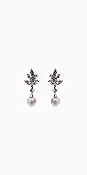 Rhinestone Cluster Pearl Drop Earrings