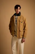 Herren-Canvas-Baumwolljacke mit Samtkragen - Dustin