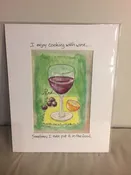 Cooking with Wine Matted Print