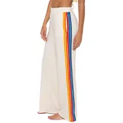 5 Stripe Wide Leg Sweatpants in Vintage White
