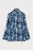 ARTFULLY CRAFTED WEAVING TWEED PRINTED SHIRT, MERGING CLASSIC CHARM STYLE