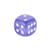 12mm Round Corner Mini Glow In The Dark Dice - Purple With White Dots