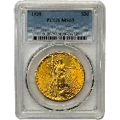 1928 $20 St. Gaudens PCGS MS63
