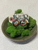 1858 Threads Enameled Costume Vintage Earrings