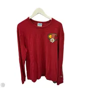 Athletic Top Long Sleeve Collar By Champion In Red, Size: L