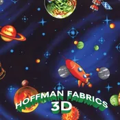 3D Space Ships - Fabric - Cotton - Hoffman Fabrics - By The Yard