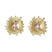 Artistic Floral Gemstone Stud Earrings