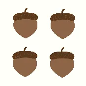 Acorn Linen Cocktail Napkins - Set of 4