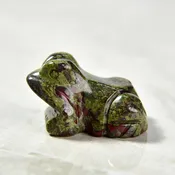 1.5" Bloodstone Frog Natural Gemstone Carving