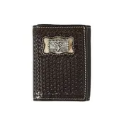 3D Calf Hair Inlay Cross Concho - Men's Tri-Fold Wallet
