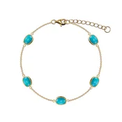 18K Turquoise Station Bracelet