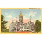 CT-105 State Capitol, Hartford - Vintage Image, Postcard