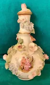Antique Dresden Potschappel Porcelain Miniature  Encrusted Perfume Bottle
