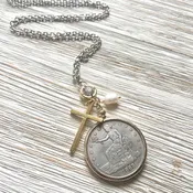 American coin long necklace non tarnishing jewelry