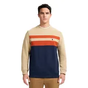 ADVANTAGE PERFORMANCE COLORBLOCK CREWNECK FLEECE - CAMEL HTHR