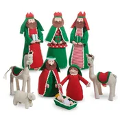 15" Red and Green Nativity