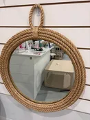 Aspen Round Tan Rope Mirror