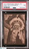 1973 Wrestling #6-Hand Cut Chief Jay Strongbow #18 #'S On Front & Back PSA 7