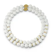 Bead Necklace in White Ceramic