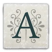 "A" Alphabet 2 Tumbled Stone Coaster