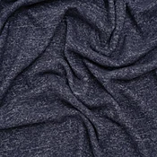 1 Yard of Cozy Brushed Stretch Rayon Sweater Knit - Heathered Navy Blue - Deadstock