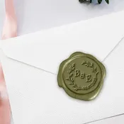 2 Initial Wedding Duogram with Date Adhesive Wax Seals #8021