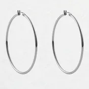 50mm Silver Creole Valentano Hoop Earrings