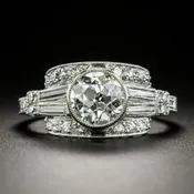 Art Deco 1.12 Carat Diamond Engagement Ring - GIA H SI2