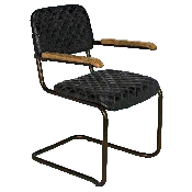 0045 Arm Chair, Vintage Black Leather