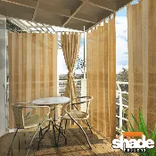 SHADE HAPPENS Deluxe Outdoor Curtains | Tan, 4’6″ x 7’6″