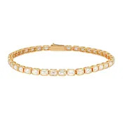18K East West Emerald Cut Bezel Set Bracelet