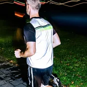 GoFluo Roman Body Glower Vest, Flourescent, Water Repellent, Grey Reflective