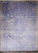 Art Nouveau Inspired 9x12 in Bluish Purple and Grey