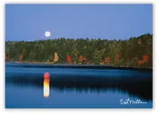 Full Moon Setting, Walden Pond – notecard